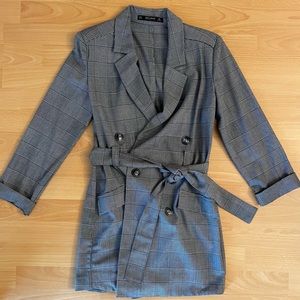 Zara blazer dress with padded shoulders